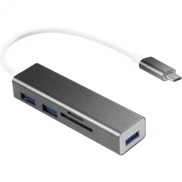 HUB USB Logilink UA0305, USB 3.0 x3, SD x1, microSD x1, Gri